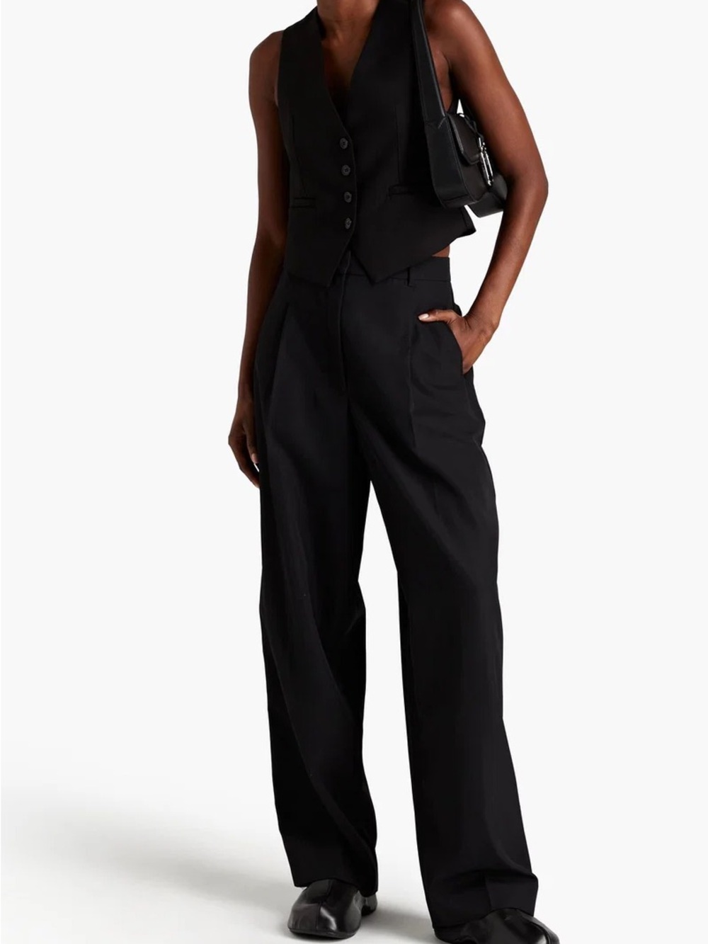 3.1 Phillip Lim Wool Black Wide-Leg Trousers size 8